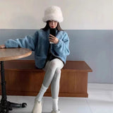 KYLETHOMASW  -  Women Thick Coat Solid Color Fleece Jacket Casual Style Loose Long Sleeve Warm Outerwear Autumn Winter Wear Coat For Ladies