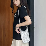 KYLETHOMASW  -  Y2k Aesthetic Leopard Mini Handbags Women Vintage Streetwear Shoulder Bag All Match Harajuku Lightweight Ins Handbags Crossbody