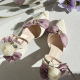 KYLETHOMASW  -  high heels for woman green purple wedding heels bow bridal heels designer shoes Lolita cosplay heels y2k heels rose
