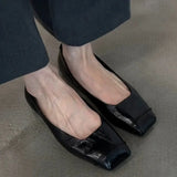 KYLETHOMASW  -  Mary Jane Square Toe Casual Low Heel Shoes 2025 Autumn New Fashion Daily Dress Up Temperament Women Flat Shoes Soft Soled Shoes