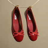 KYLETHOMASW  -  Summer New Soft-soled Flats Shoes Round Head Retro Women Shoes Bowknot Women Shoes Fashion Shallow Flat Shoes 659