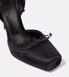 KYLETHOMASW  -  Women's New Summer Square Satin High Heel Sandals with Ankle Strap, Fashionable Party and Banquet Ballet High Heels