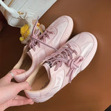 KYLETHOMASW  -  Fashionable Casual Women's Shoes 2025 Spring Summer Lace Up Round Toe Low Heels Sneakers Outside Comfy Flat Sneakers Mujer