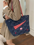 KYLETHOMASW  -  Contrast Plaid Bags for Woman Underarm Shoulder Bag Apple Pattern Bolsos mujer Tote Sac Femme Commuter Bolsas Youth Bolsa