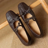 KYLETHOMASW  -  Mary Jane New Women Shoes Ballet Bow Square Toe Mid Heels Nude Shoes Fashion Casual Elegant Shallow Pumps
