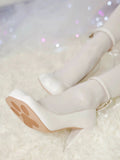 KYLETHOMASW  -  Spring/Summer New Women's Black Leather Round Toe Kitten Paw High Heels Design Bowknot Buckle Stiletto Sweet Lolita Style Pumps