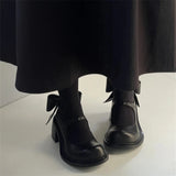 KYLETHOMASW  -  Sweet Cute Style Women Shoes Mary Janes Butterfly-Knot Crude Heel Women Shoes Big Size 35-43 Buckle Strap Young Chaussure Femme