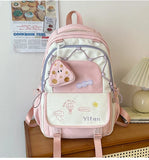 KYLETHOMASW  -  High-value Female High School Student Schoolbag Macaroon Contrast Color Cute All-match Backpacks Large-capacity College Backpack