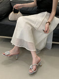 KYLETHOMASW  -  Outdoor Party Fashion Crystal Flower Women Slipper Transparent Sandal Rhinestone Low Heels Mules Slide Shoes Zapatos Mujer