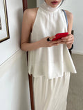 KYLETHOMASW  -  Small Sexy Backless Hanging Neck Style Ribbon Vest Women Summer New Item Niche Retro Loose Versatile Shirt