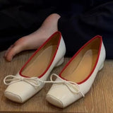 KYLETHOMASW  -  Patent Leather Fashion Mary Jane Shoes Women Pumps Shallow Women Shoes Bow Low Heel Elegant High Heels Female Zapatos De Mujer