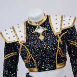 KYLETHOMASW  -  Zoey Cosplay Costume Wig Shoes Black Coat Singing Suit Song-Promotion Costume Women Halloween Party Role Playing Outfit