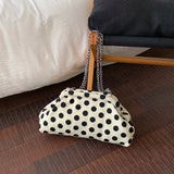 KYLETHOMASW  -  Women Polka Dot Soft Fabric Cloud Shoulder Bag Chain Crossbody Bags New Trend Casual Daily Fashion Handbags and Purses