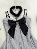 KYLETHOMASW  -  French Vintage Gothic Striped Bow Dress Woman New Design Fashion Slim Casual Party Dresses Summer Retro Aesthetic Clothing