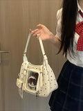 KYLETHOMASW  -  Contrast Star Ita Tote Bag Shoulder Crossbady Bags Portable Zipper Bolsa Daily Bolsos mujer Teenage Girls Bolsas Sac Femme