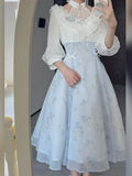 KYLETHOMASW  -  Elegant Summer Floral Lace Party Dress Women Casual Vintage Midi Dress French Lolita Korean Fashion Chic One Piece Dress