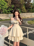 KYLETHOMASW  -  Summer Elegant Y2k Mini Dress Women Sweet Even Party Dress Office Lady Kawaii Clothing Bow Birthday Dress Chic Korean