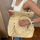 KYLETHOMASW  -  High Street Yellow Large Capacity Handbag Purse Hot Girls Leather Soft Casual Shoulder Bags Ladies Travel Y2k Mochila