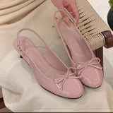 KYLETHOMASW  -  Spring Fashion New Gentle Style Bow Open-Toe Sandals for Women, Backless Single Shoes, Sweet and Versatile High Heels