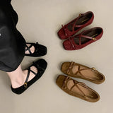 KYLETHOMASW  -  Bow Women Mary Jane Shoes Flats Ballet Shoes Casual Square Toe Sandals Summer 2025 Trend Running Hiking Shoes Dress Sandalias