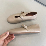 KYLETHOMASW  -  Elegant Ballet Flats Shoes for Women Soft PU Leather Mary Janes Shoes Ladies Spring Autumn Casual Streetwear Comfortable Loafers