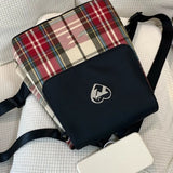 KYLETHOMASW  -  Spice Girl Plaid Backpack Casual Large Capacity Sweet Y2K College Style All-match Backpacks