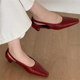 KYLETHOMASW  -  New Women Sandal Shoes Fashion Shallow Slip On Slingback Sandals Flat Heel Dress Sexy Pumps Shoes