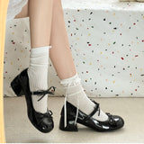 KYLETHOMASW  -  New Spring Vintage Thick Heel Women Mary Jane Shoes Fashion Butterfly-knot Height Increase Shoes Ladies Elegant Dress Pumps