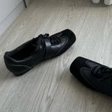 KYLETHOMASW  -  Retro Square Toe Ballet Sneaker Women Fashion Leather Patchwork Sports Shoes Casual Lace Up Belt Buckle Design Mary Jane Shoes