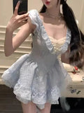 KYLETHOMASW  -  Japanese Sweet Slim Kawaii Dress Women New Fashion Fit Chic Lolita Party Fairy Dresses Harajuku Y2k Fluffy Outfit Summer