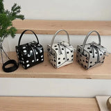 KYLETHOMASW  -  Polka Dot Handbag Personalized Box bags for Woman Small Square Bolsas Portable Bolsos Mujer Shoulder Crossbady Bolsa Sac Femme