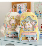KYLETHOMASW  -  High Capacity School Backpack for Elementary Girls Cute Japanese Ins Style Double Shoulder Bag Breathable Nylon Urban Minimalist
