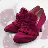 KYLETHOMASW  -  Lace Bow Pink Slip-On Cat Heel Pumps Woman Summer 2025 Lolita White Lace Girl Cute Soft High Heels Fashion Shoes