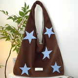 KYLETHOMASW  -  Streetwear Preppy Fashion Women's Handbags All Match Y2k Casual Travel Underarm Bag High-capacity Star Embroidery Shoulder Bags