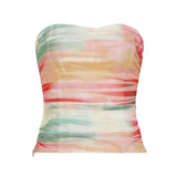 KYLETHOMASW  -  Y2K Spicy Girl Sexy Shell Print Off Shoulder Slim Fit Chest Hugging Vest Street Vacation Style Tight Fitting Versatile Top