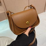 KIylethomasw Korean Version Small Fresh Solid Color Lock Single Shoulder Small Square Bag New Fashion Autumn And Winter