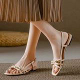 KYLETHOMASW  -  Summer Gladiator Women Sandals Casual Open Toe Red Patent Leather Shoes Ladies Elegant Flats Sandalias