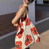 KYLETHOMASW  -  High-capacity Chic Floral Printing Women's Handbags Y2k Aesthetic Fashion Simple All Match Shoulder Bags Streetwear Underarm Bag