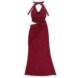 KYLETHOMASW  -  Pure Desire War Robe Advanced Sense Red V-neck Neck Dress Female Royal Sister Style Sexy Hot Girl Hip Skirt