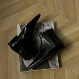 KYLETHOMASW  -  Retro Short Boots Women's Autumn/Winter Genuine Leather Pointed Chelsea Boots Womens Flat Bare shoes for Women Thin shoes Women