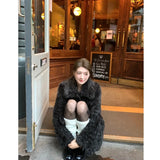 KYLETHOMASW  -  Sweet Hot Girl Fixed Dyed Toka Fur Coat Women's Fall/winter Turn-down Collar Loose Long-sleeved Coat Fashion Female Clothes
