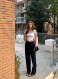 KYLETHOMASW  -  Spring Summer High Waist Casual Suit Pants Women Korean Style Fashion Wide Leg Cargo Pants Female Streetwear Vintage Trousers