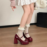 KYLETHOMASW  -  Designer Platform High Heel Women's Mary Jane Shoes Fashion Butterfly-knot Lace Shoes 2026 New Spring Autumn Wedding Party Shoes