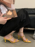 KYLETHOMASW  -  Sandals Female Shoe  High Heels Open Toe New Girls High-heeled Rhinestone Gladiator Summer Peep Square Sexy