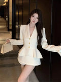 KYLETHOMASW  -  Pure Desire Autumn New Item Single Breasted Fit Jacket Women High Waist Half Slim Short Skirt Design Sense Set