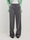 KYLETHOMASW  -  Women's Spring Summer New Loose Wide-Leg Suit Pants Elegant Office Classic Straight-Leg High-Waist Suit Trousers