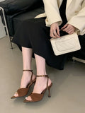 KYLETHOMASW  -  Fashion Street Style Elegant Thin High Heels Woman Pumps Pointed Toe Slingbacks Stripper Party Dress Shoes