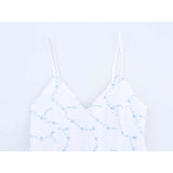 KYLETHOMASW  -  New Women Sexy Sling Floral Embroidery Dress Thin Straps V Neck A-line Mini Casual Summer Dresses Beach Vestidos