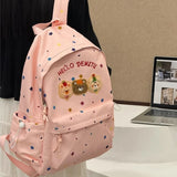 KYLETHOMASW  -  Sweet Star Cartoon Bear Luxury Design Backpack Y2k Aesthetic Fashion Women Schoolbags Casual Kawaii Girls Backpacks for Students