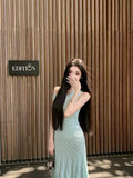KYLETHOMASW  -  French Sexy Thin Slim Sleeveless Dress Women Summer Holiday Daily Wear Knitted Dresses Elegant Irregular Midi Vestidos A256